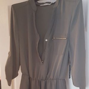 Olive green shirt/dress.